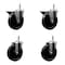 Service Caster 5'' Phenolic Wheel Swivel 7/16'' Grip Ring Stem Caster Set 2 Brakes, 4PK SCC-GR20S514-PHR-PLB-716138-2-S-2 - alternate 1